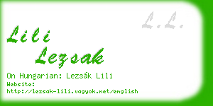 lili lezsak business card